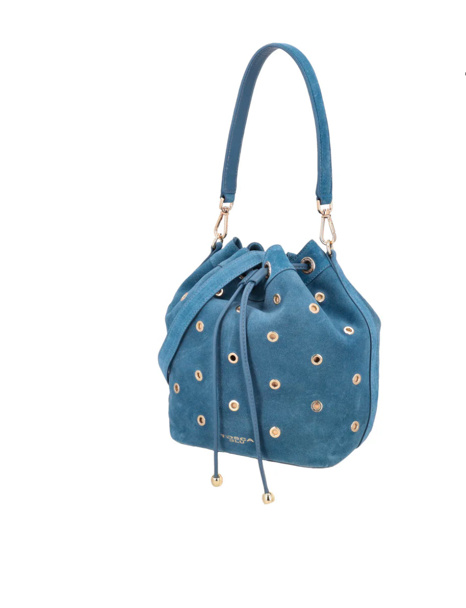 Secchiello Dubai in suede colore blu