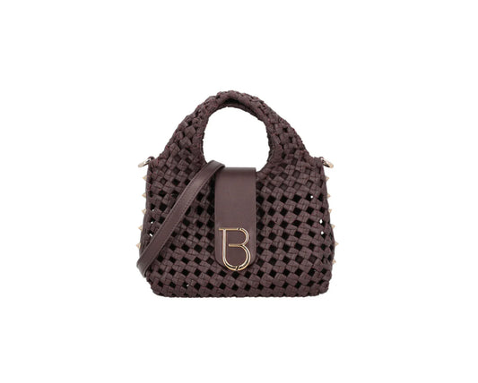 TOSCABLU
Borsa a mano mini in pelle intrecciata Sahara colore testa di moro