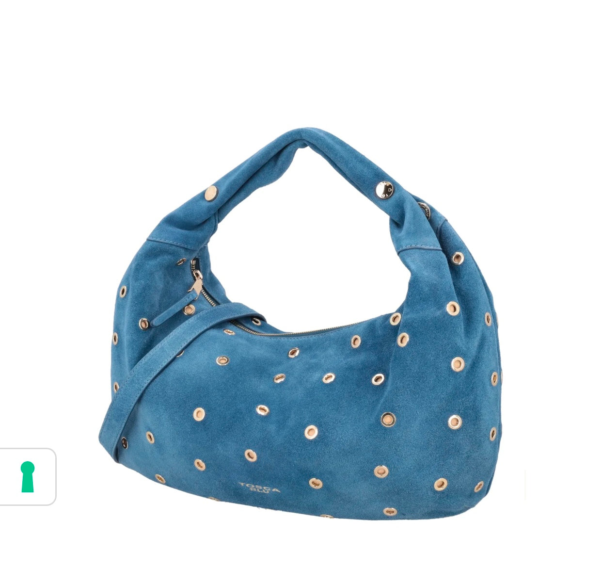 Borsa a spalla in suede Dubai colore blu
