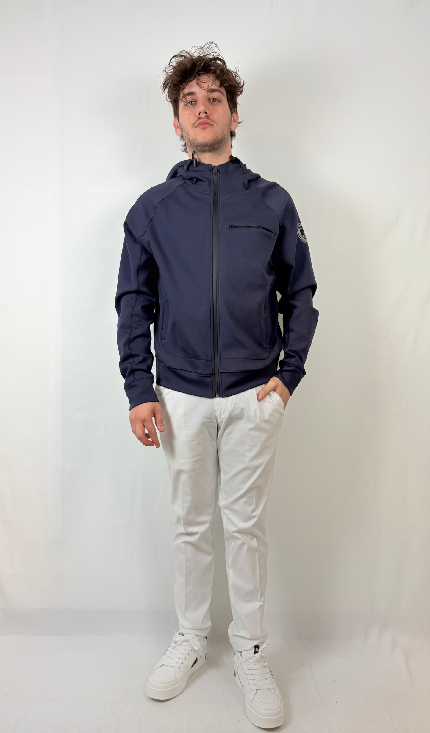 Felpa elasticizzata con cappuccio Shaw