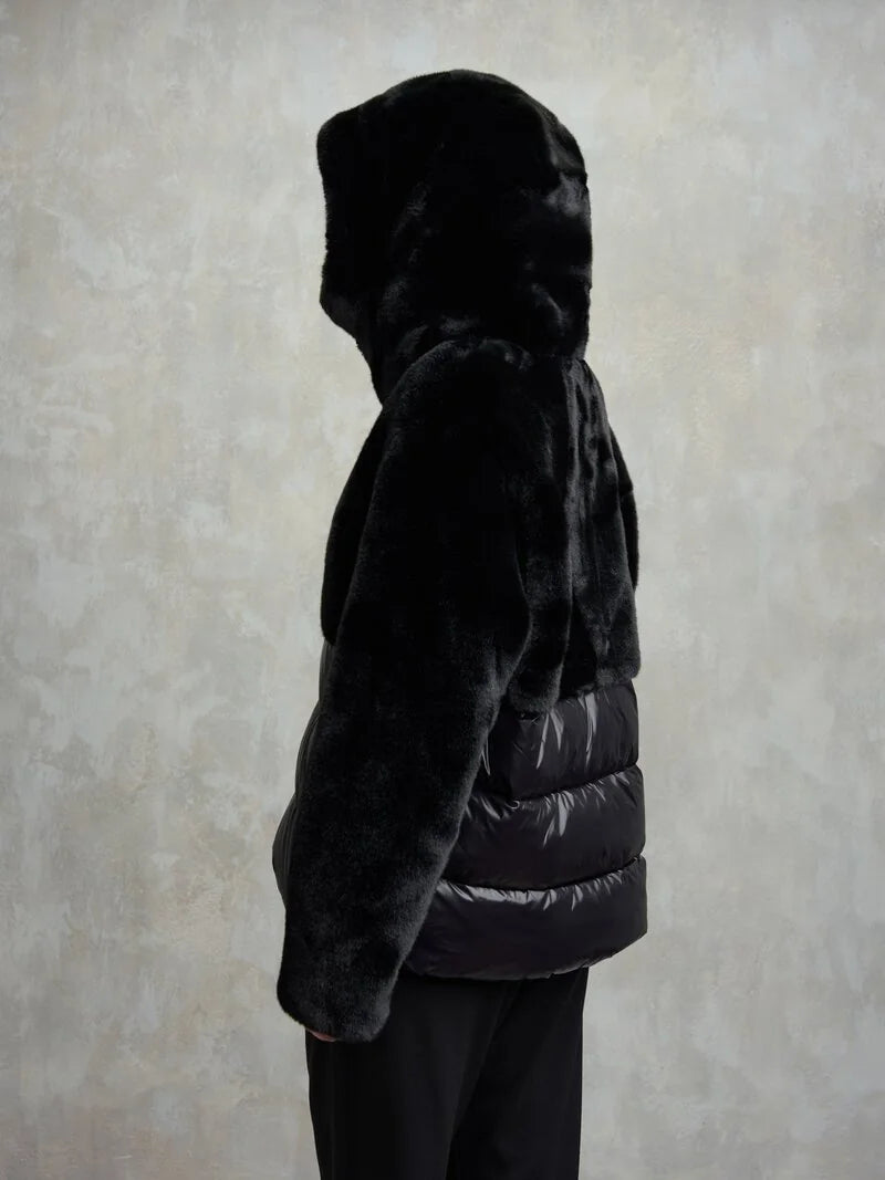 Giubbetto Nylon con pelliccia eco Fanevil