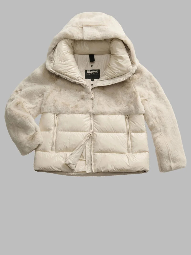 Giubbetto nylon con pelliccia eco Fanevil