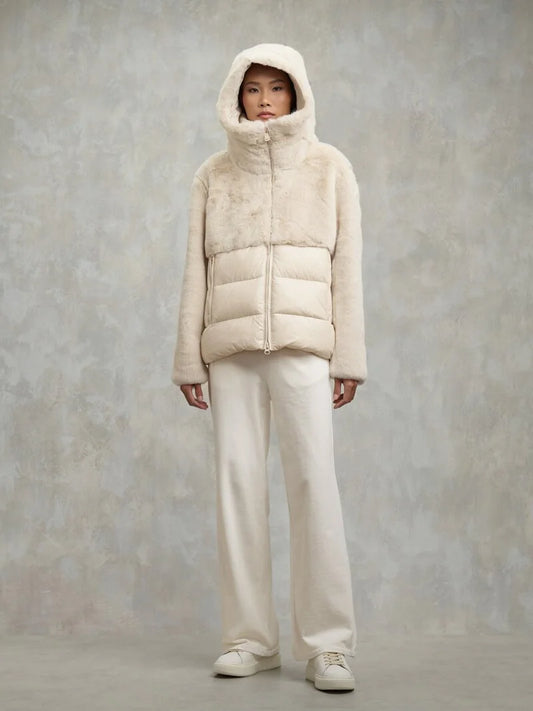 Giubbetto nylon con pelliccia eco Fanevil