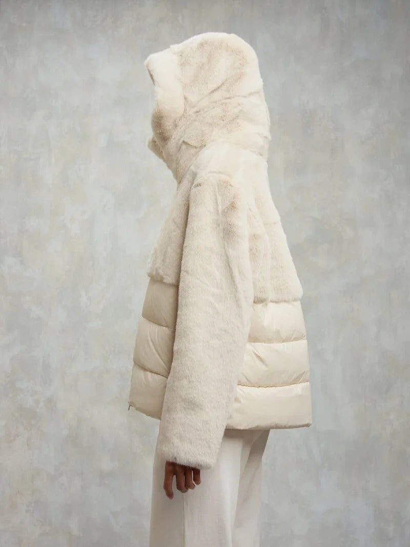 Giubbetto nylon con pelliccia eco Fanevil