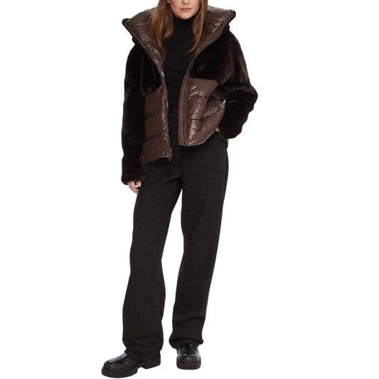 Giubbetto nylon con pelliccia eco Fanevil