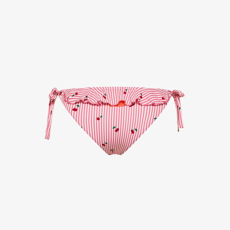 Slip mare con stampa e rouches bianco panna/fucsia Sun68