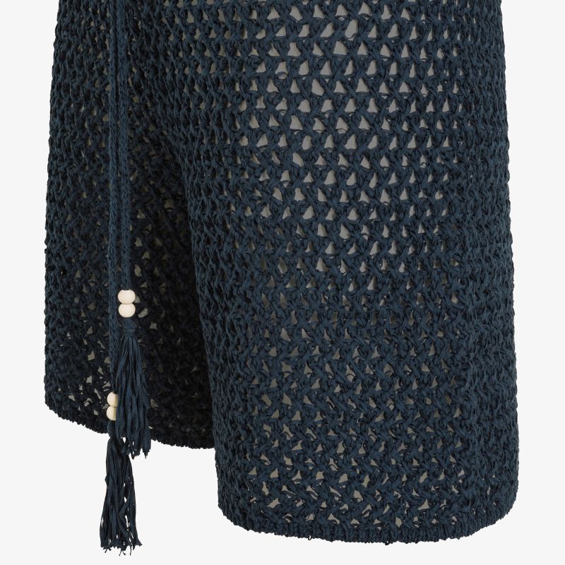 Shorts in maglia crochet di cotone blu navy Sun68