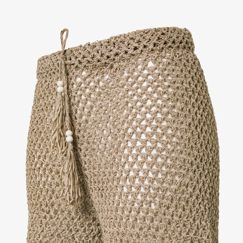 Shorts in maglia crochet di cotone grigio stone Sun68