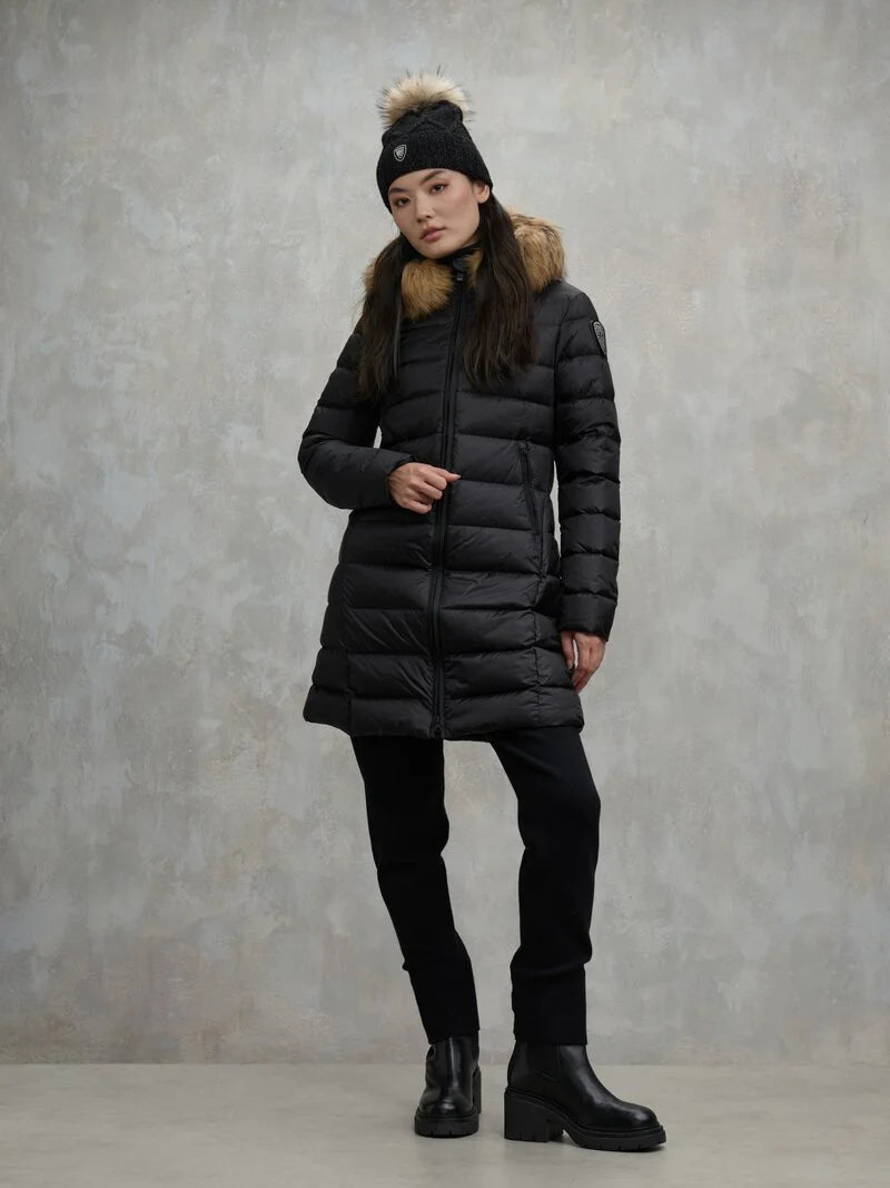 Piumino lungo con pelliccia Kristin