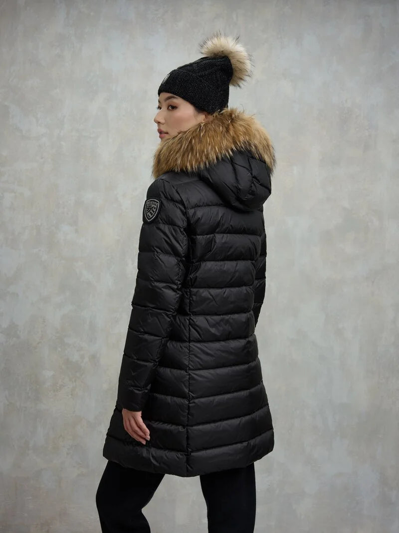 Piumino lungo con pelliccia Kristin