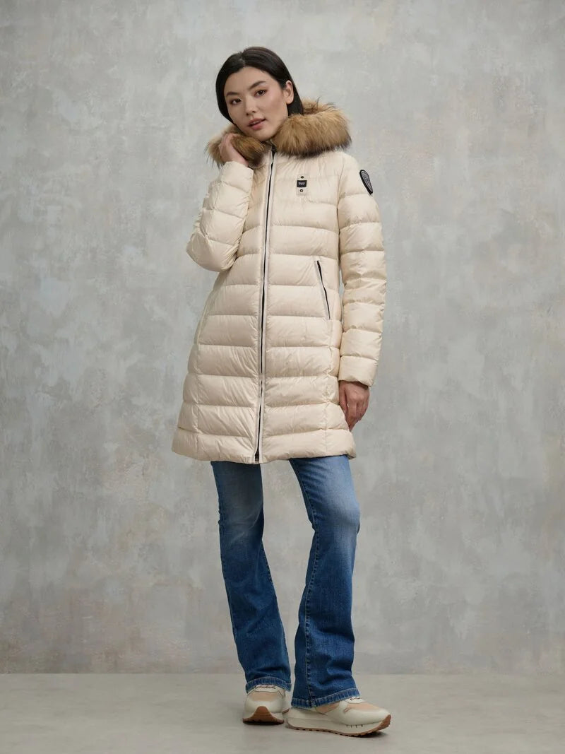 Piumino lungo con pelliccia Kristin