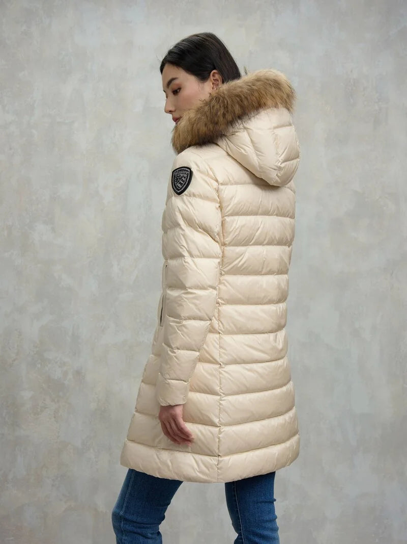 Piumino lungo con pelliccia Kristin