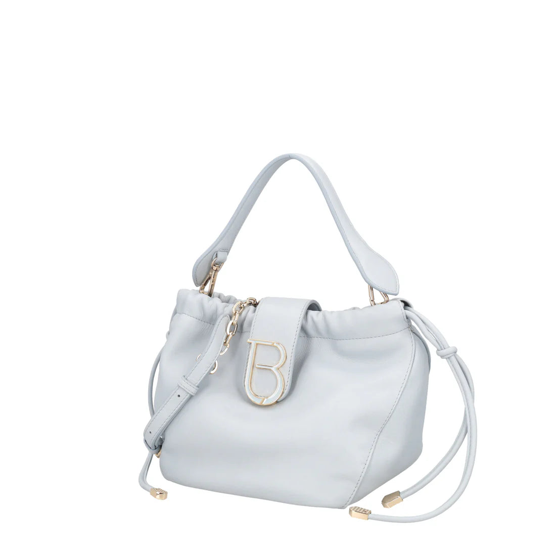 Secchiello in pelle Paris colore azzurro Tosca Blu