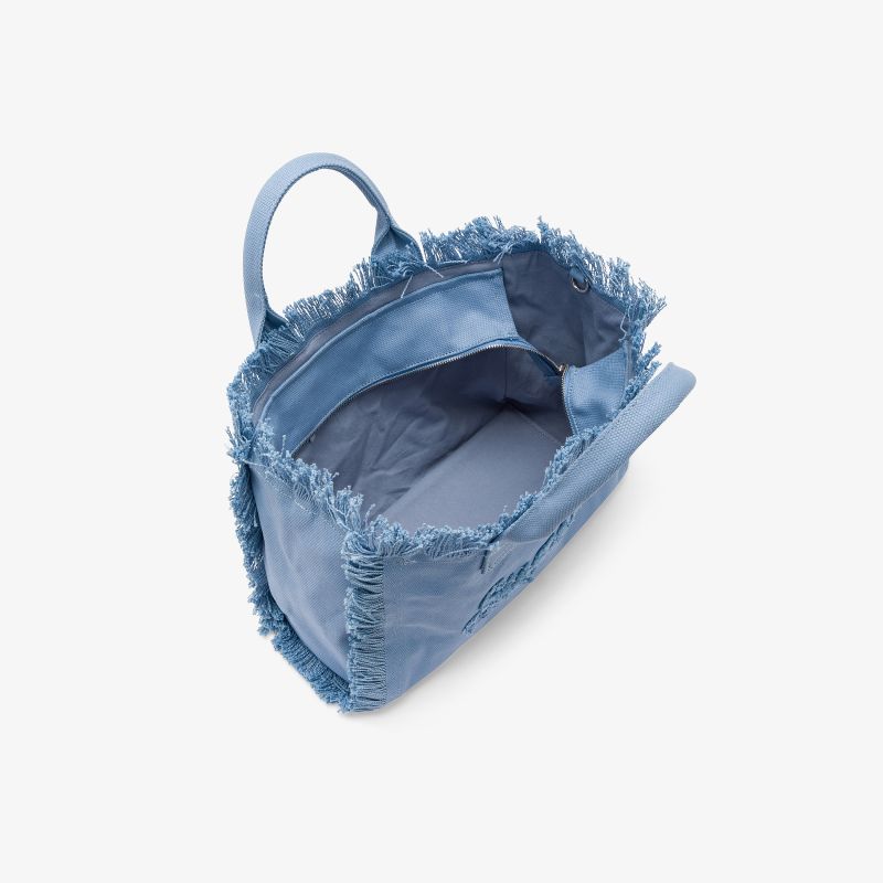 Shopping bag Cali media in tela di cotone blu avio Sun68