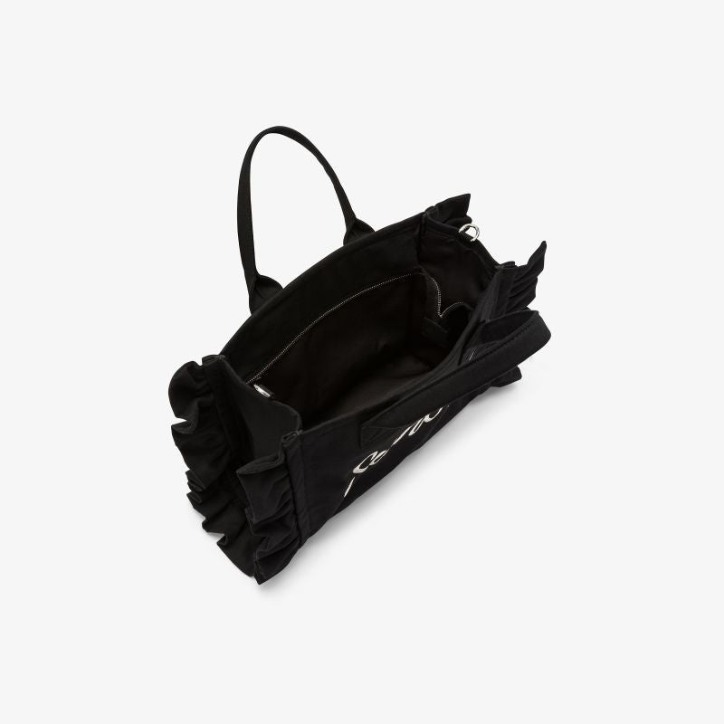 Shopping bag Cali media in tela di cotone nero Sun68