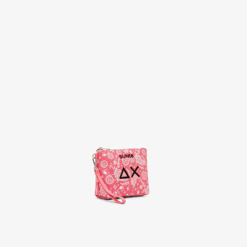 Pouch in tela di cotone stampato fucsia Sun68