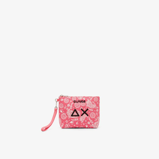 Pouch in tela di cotone stampato fucsia Sun68
