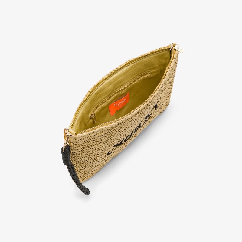 Pochette in rafia beige Sun68