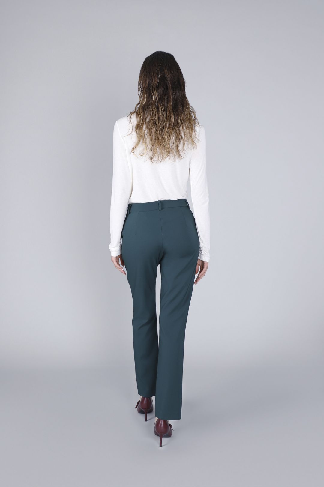 Pantaloni chino tessuto bistretch verde Cafè Noir