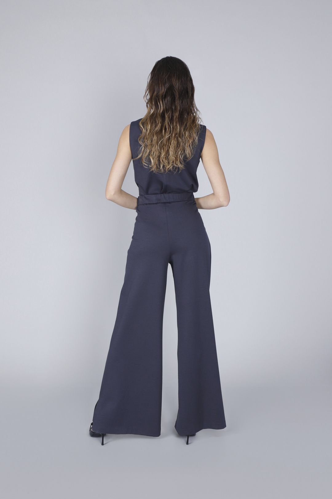 Pantaloni palazzo tessuto elasticizzato Cafè Noir