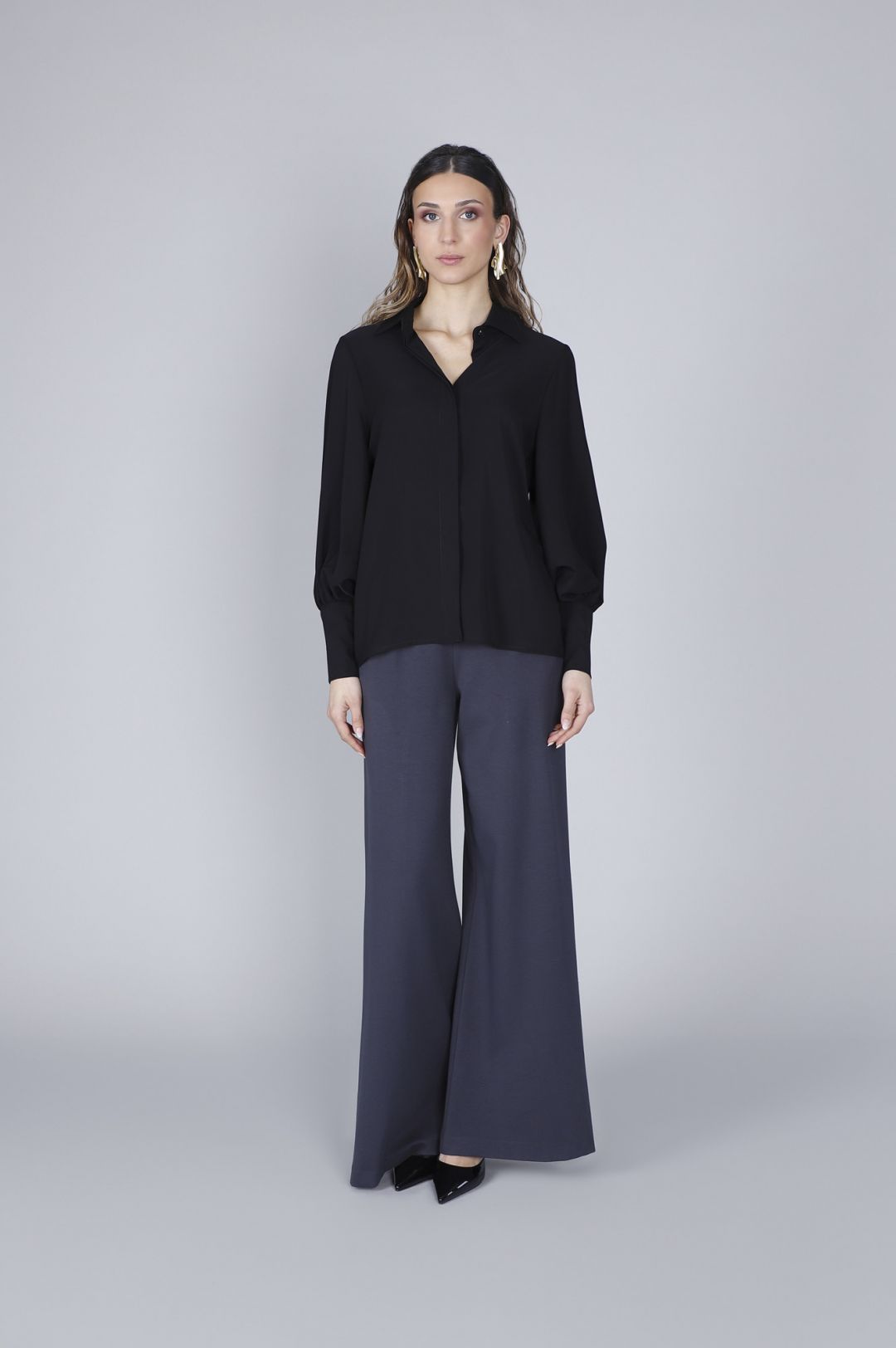 Camicia con maniche increspate Cafè Noir