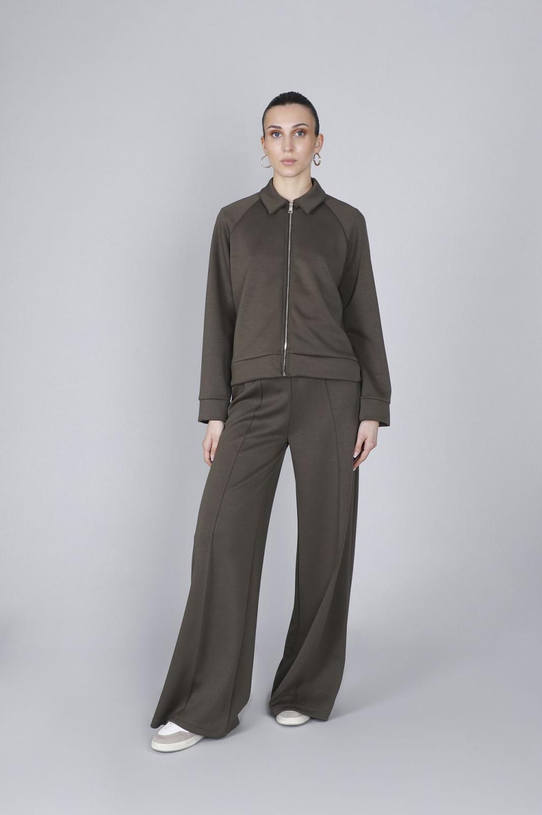 Felpa cropped in scuba militare Cafè Noir