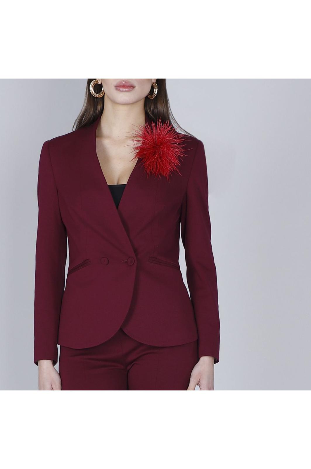 Giacca doppiopetto collo sciallato burgundy Cafè Noir