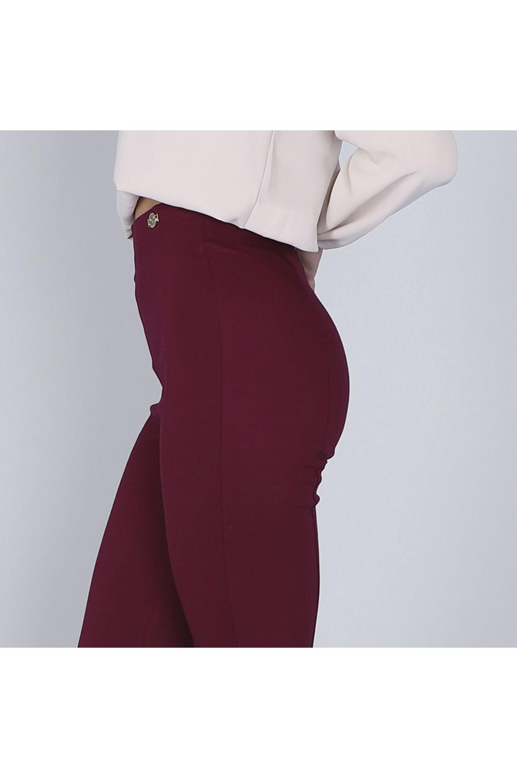 Pantaloni skinny vita alta tessuto elasticizzato burgundy Cafè Noir