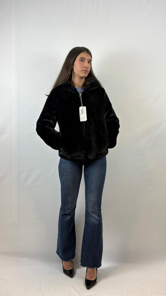 Ecopelliccia con cappuccio Censured