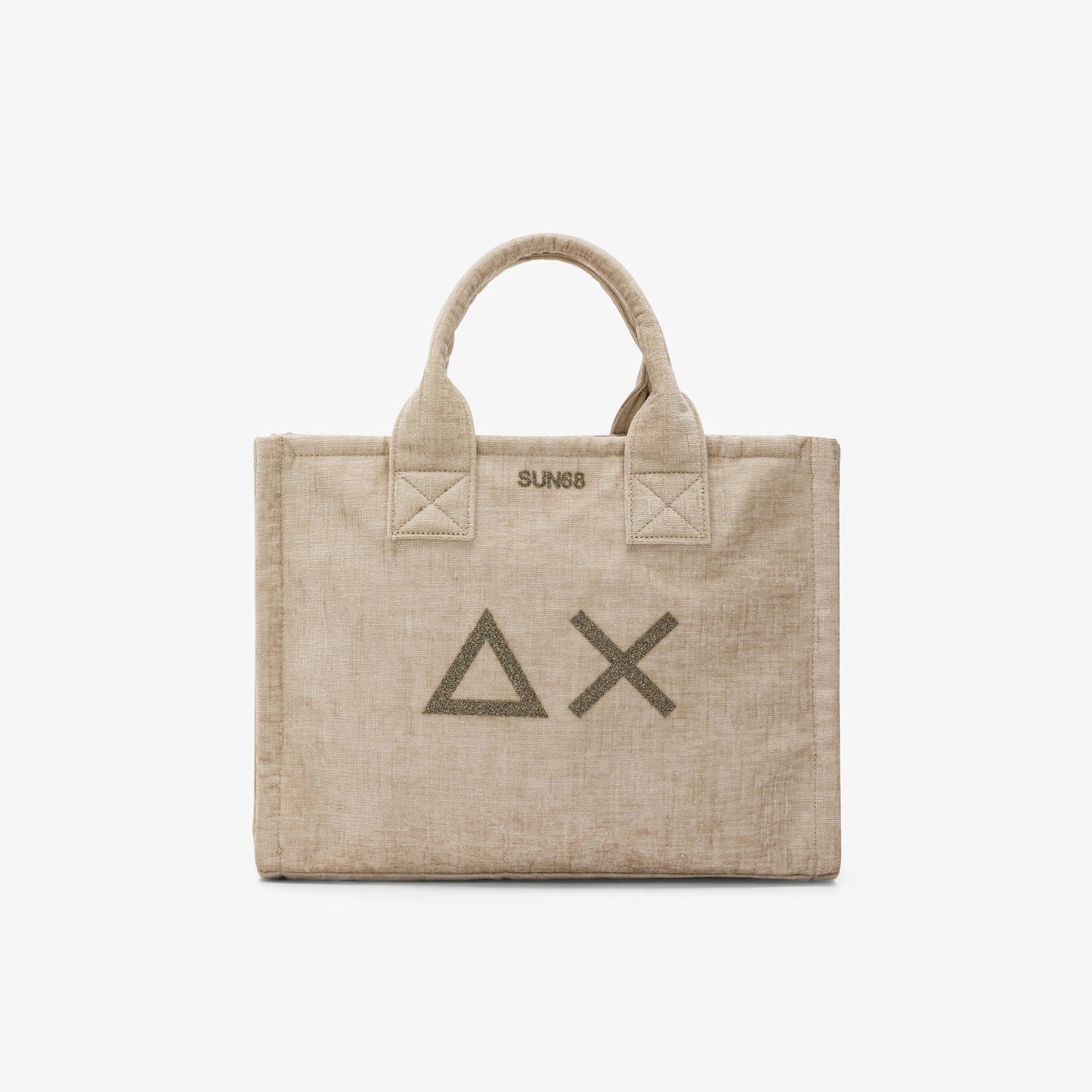 Shopping bag midi Cali in velluto beige