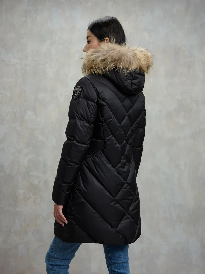 Piumino lungo a linee geometriche Althea