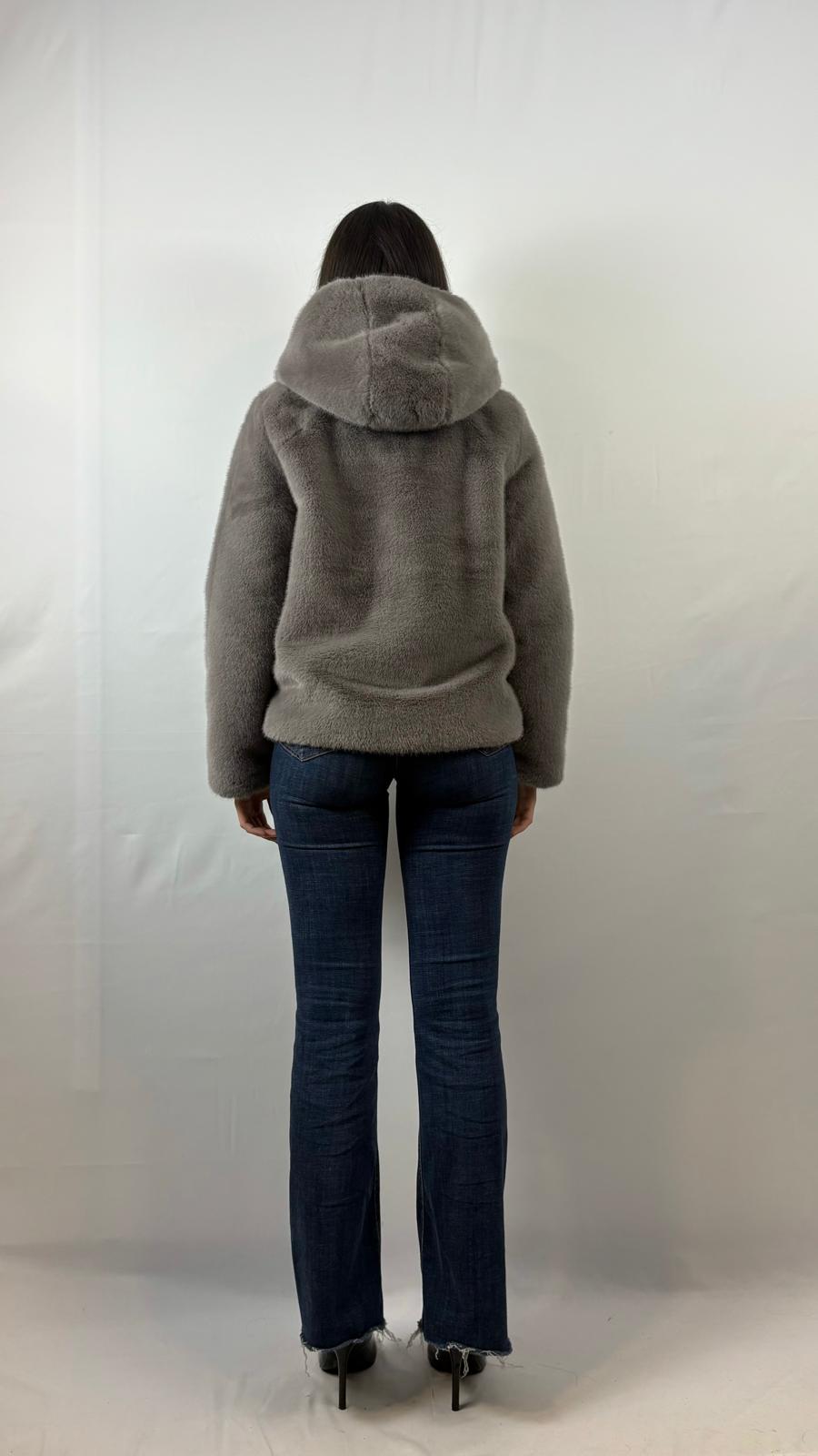 Ecopelliccia con cappuccio Censured