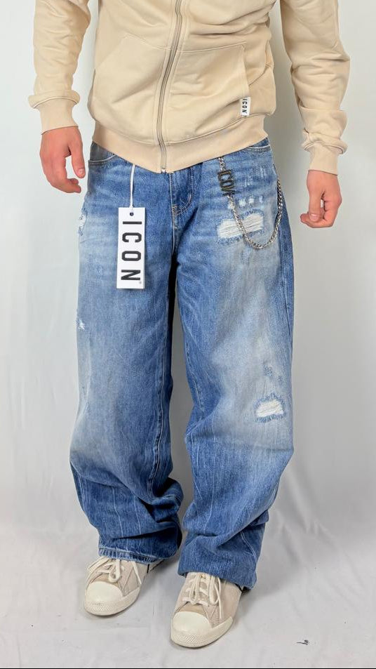 Jeans denim baggy dark blue Icon