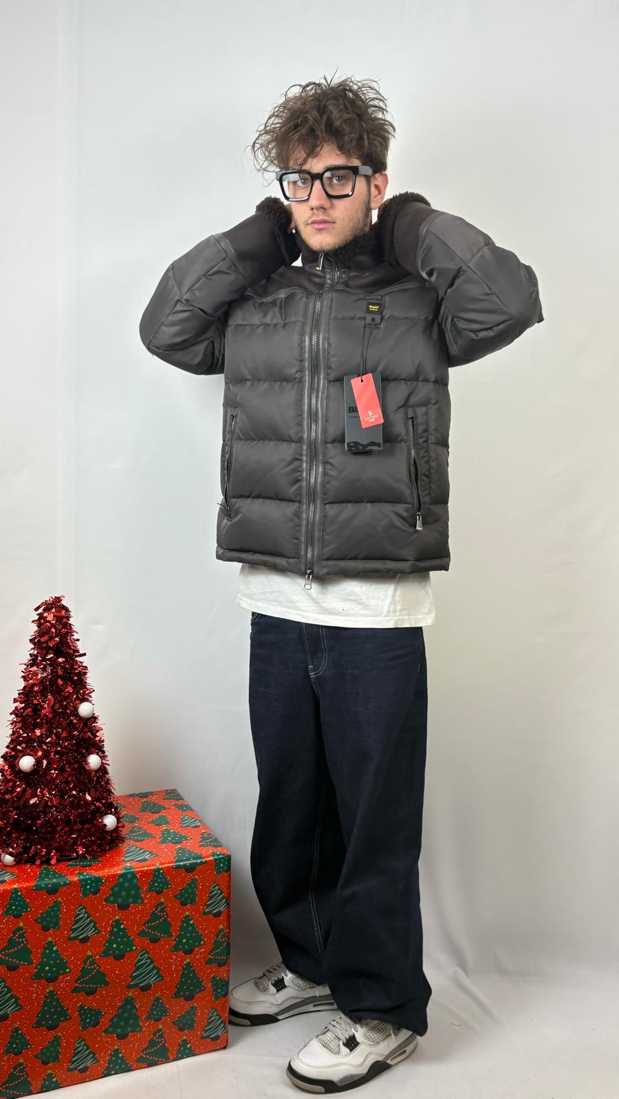 Giubbetto nylon e montone eco Organ Blauer