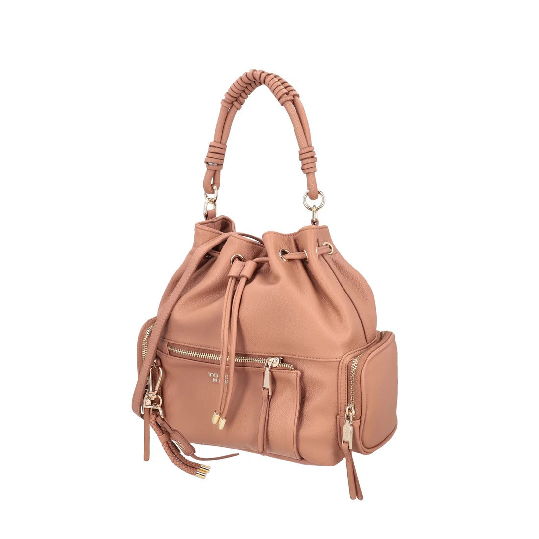 Secchiello Tokyo con tasche e tracolla colore biscotto Tosca Blu