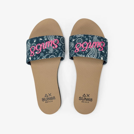 Ciabatte con logo SUN68 blu navy Sun68