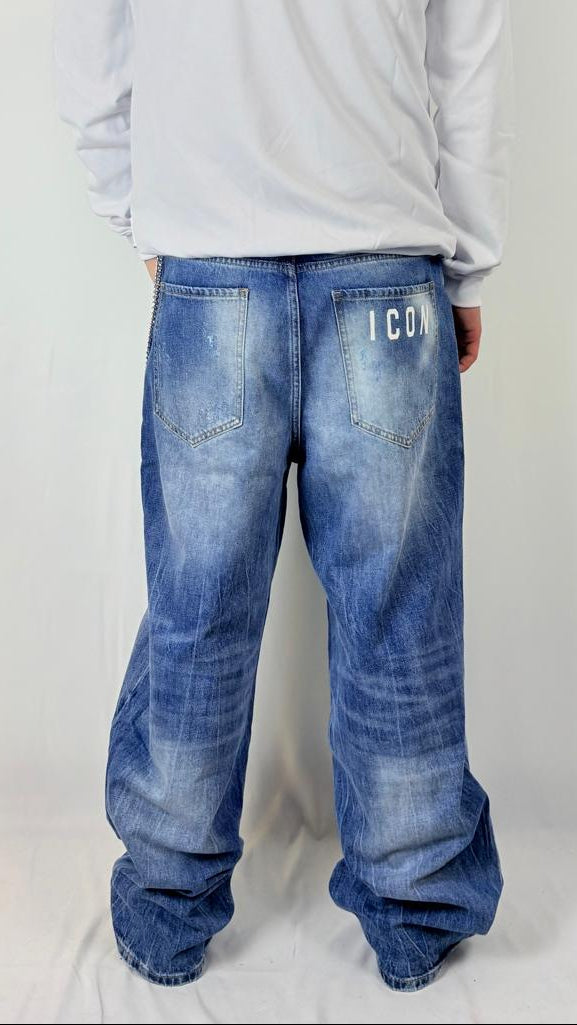 Jeans denim baggy dark blue Icon
