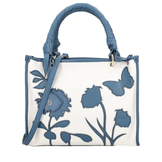 Shopping in pelle patch Miami colore blu Tosca Blu
