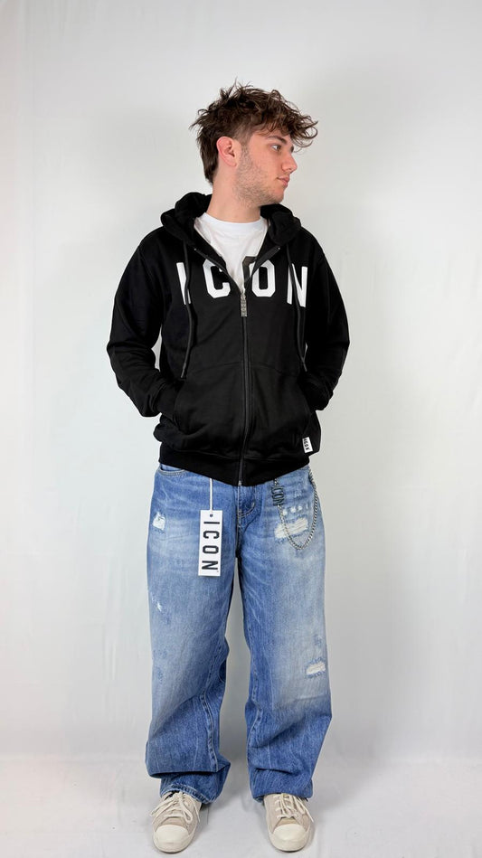 Felpa a zip con cappuccio Icon