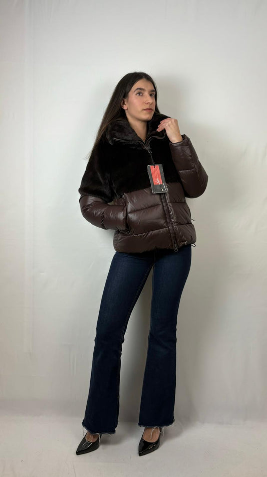 Giubbetto nylon con pelliccia eco Fanevil