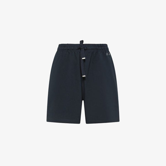 Shorts in piquet di cotone blu navy Sun68