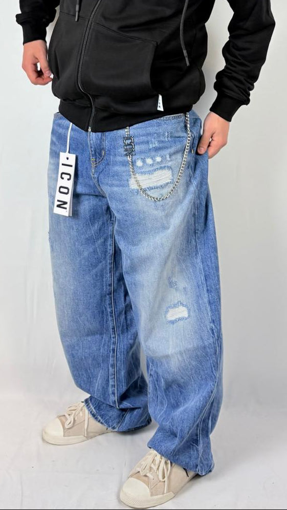 Jeans denim baggy dark blue Icon