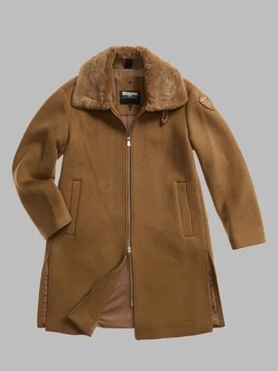 Cappotto con colletto in pelliccia Elmira Blauer