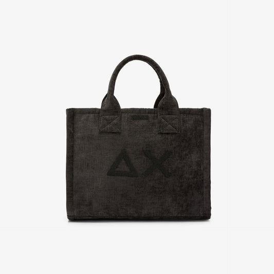 Shopping bag midi Cali in velluto nero