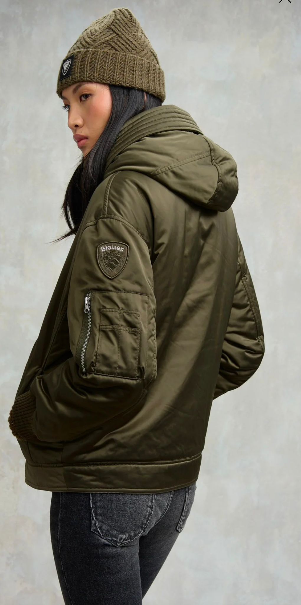 Bomber con pelliccia e cappuccio Nearen Blauer