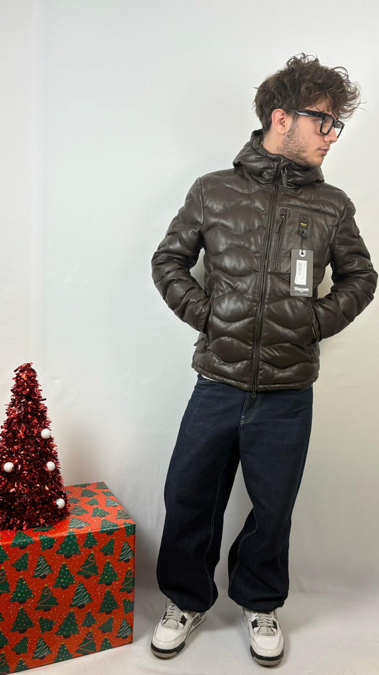 Giubbetto in pelle ad onde Drohan Blauer